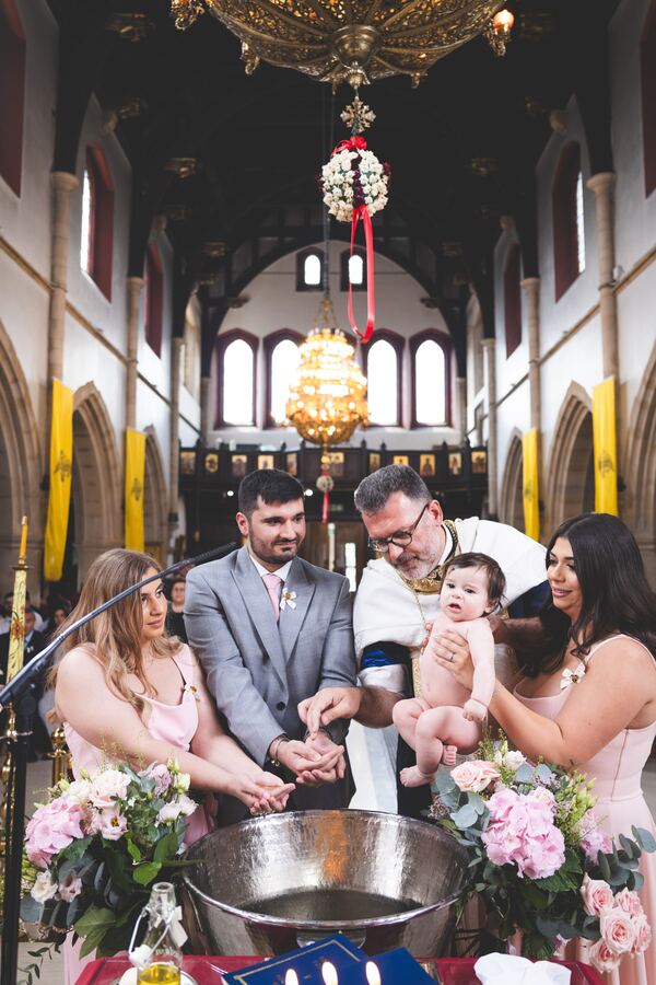 Christening photograph by Evagoras Mandrides, christening photographer in North London
